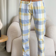 Штани піжамні жіночі фланелеві F50P Cosy клітина жовто-сірі