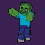 Картина за номерами 25х25 см Майнкрафт Зомбі кольорове полотно Santi 955026