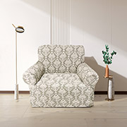 Жакардовий чохол для крісла Love you кремовий без оборки