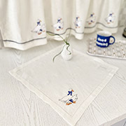 Салфетка льняная Гуси GU07 LiMaSo с мережкой