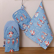 Набір Happy Holidays блакитний Прованс рукавиця, прихватка, рушник