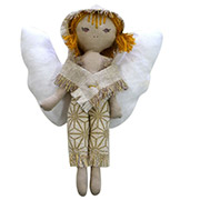 Декоративна лялька ручної роботи Прованс Ангел-хлопчик золото