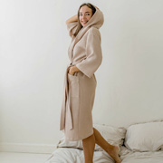 Халат жіночий вафельний з капюшоном 202 Cosy бежевий