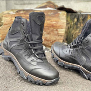 Шкіряні берці з конопляною демісезонною тканиною Ukono чорний