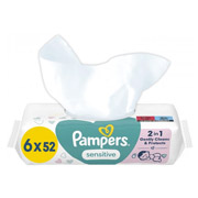 Серветки дитячі вологі 6х52 шт Sensitive Pampers 8001841041452