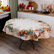 Скатертина гобеленова овальна Гарбузові гноми Прованс