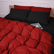 Постільна білизна 002-009 Black Red фланель MirSon