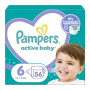 Підгузки дитячі 13-18 кг розмір 6 56 шт Active Baby-Pants Giant Pampers 8001090950130