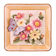 Тарілка декоративна 21 см Метелик з маргаритками Lefard 59-408-1