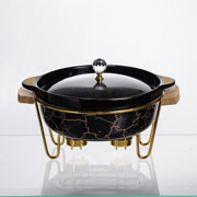 Марміт круглий 1.3 л Yiwu LC-717 чорний мармур