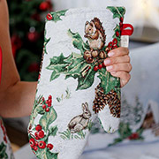 Гобеленовая новогодняя рукавица-прихватка Squirrel Прованс в ассортименте