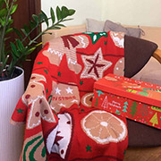 Плед новорічний акриловий Печиво Прованс