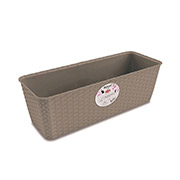 Вазон пластиковий прямокутний Natural 50х18х16 см з функцією автополиву Stefanplast 73502 сірий