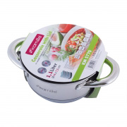 Каструля з кришкою 1.1л з нержавіючої сталі та порожнистими ручками Kamille 5770