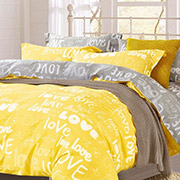 Комплект постільної білизни Selena Love Сіро-жовтий 100169