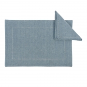 Набір бавовняних серветок New Chambray Centrotex сіро-блакитний