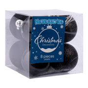 Набір ялинкових куль 4 см 8 шт Novogod'ko 974401 чорні