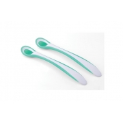 Набір ложечок з термоиндикатором Nuvita Easy Eating 6м + салатовий NV8485Lime