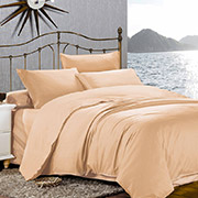 Постільна білизна N-19 сатин-люкс Home Line бежево-золотий