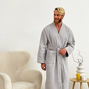 Чоловічий вафельний халат-кімоно P-821N Cosy сірий