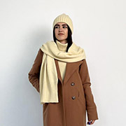 Шарф в'язаний теплий Wool Art Knit вершковий