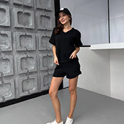 Жіночий костюм Hawaii MSH2 футболка та шорти Cosy муслін чорний