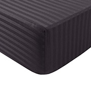 Простирадло страйп-сатин на гумці Iris Home Готель 1х1 чорний