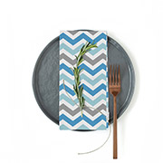 Набір із 2 серветок Grey blue zigzag Cosas