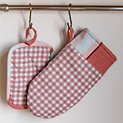 Набор прихватка и рукавица Коралловая клетка Прованс 035661