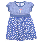 Плаття для дівчинки Татошка 17119 кулир синій в білий горох