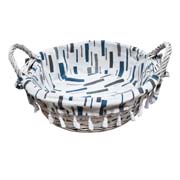 Кошик плетений з ручками круглий 30х10 / 15 см Graphics Natural House FB-56 різнобарвний