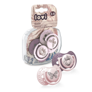 LOVI Пустышка силиконовая динамическая 3-6м 2 шт. Botanic для девочки