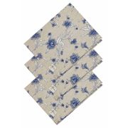 Набір серветок бавовняних 3 шт Квіти сині Прованс