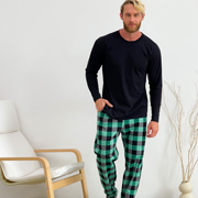 Піжама чоловіча демісезонна Cosy зелено-чорна