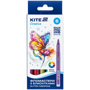 Фломастеры с блестками 6 цветов Creative Kite K-1147