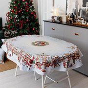 Скатертина новорічна гобеленова овальна Carousel Прованс