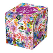 Серветки косметичні 2-шарові 80 шт. бокс Квітка Siela 44333