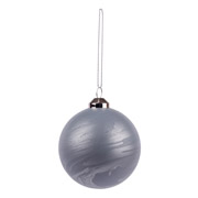 Куля новорічна 10 см Novogod'ko 973820 синя матова мармур