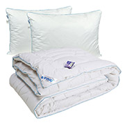 Набір Еліт ковдра зимова вовняна та 2 подушки Руно білий