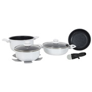 Набір посуду 7 предметів Cookware Set induction White Gimex 6977221