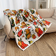 Флісовий плед Капібари та сніговики 9118 Love you