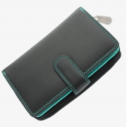 Жіночий шкіряний гаманець Visconti CD-22 - Ruby black-aqua