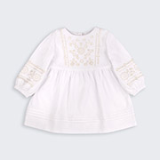 Сукня ПЛ406 мікровельвет Бембі 106-білий-вишивка