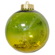 Шар новогодний 10 см Yes! Fun 972912 зеленый с блестками