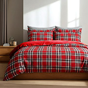 Комплект постільної білизни зимовий Flanel Cozy Red SoundSleep фланель клітинка червона