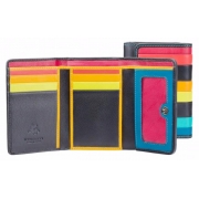 Женский кожаный кошелек Visconti STR-3 с RFID Halki black multi