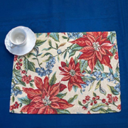 Серветка гобеленова з люрексом новорічна Квітуче Різдво Villa Grazia Premium