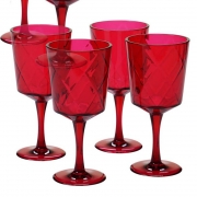 Набір келихів 4х410 мл Алмазні грані Certified International 20443-set червоний