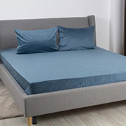 Простирадло велюрове на гумці Velour ТЕП синє