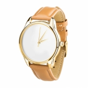 Годинники ZIZ Мінімалізм коричневий, золото - другий ремінець в подарунок 4600271